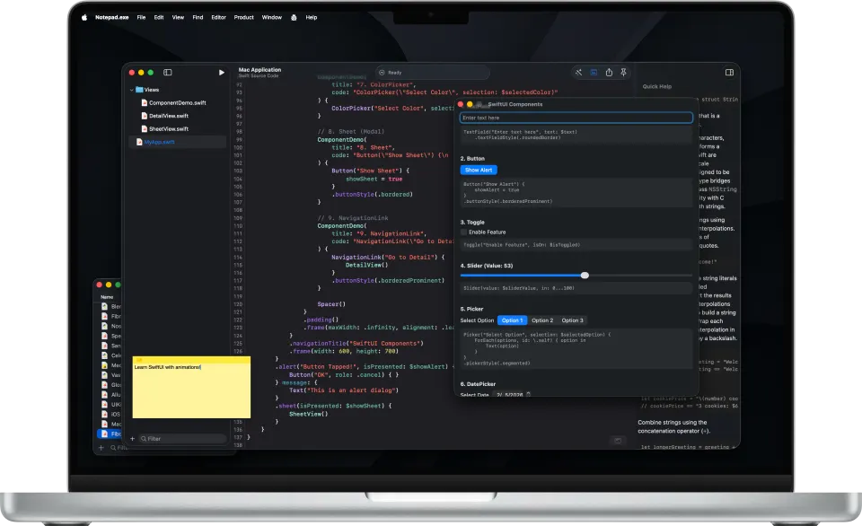 SwiftUI Mac app running from Notepad.exe